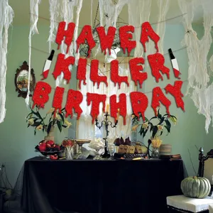 Halloween party banner bloody knife letter garland spooky haunted house hanging decoration prop