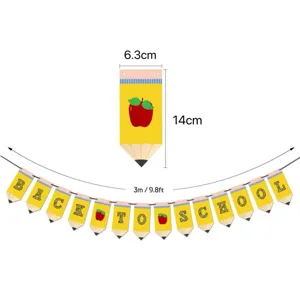 Back to School party banner pencil shaped pennants garland decoration 3m school supplies