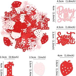 Aardbei confetti tafeldecoratie, Berry Sweet feestartikelen voor verjaardag en feest.