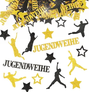 Coriandoli da tavolo Jugendweihe glitter nero oro decorazione festa di gioventù