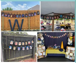 Kindergarten to 12th grade graduation photo banner set for milestone party decoration.