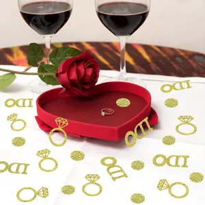 Coriandoli da tavolo matrimonio glitter oro IDO forme anello decorazione festa dettagli