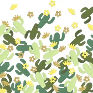 Groene cactus papier confetti voor vetplant baby shower tafeldecoratie feest decoratie