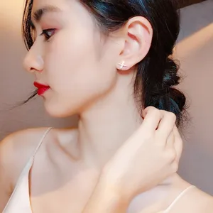 Schicke S925 Silber sternförmige Ohrstecker für Damen, minimalistischer koreanischer Schmuck.