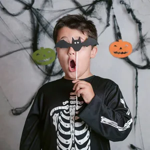 Halloween photo booth props bat paper mask funny party decoration for kids dress up festival supplies
