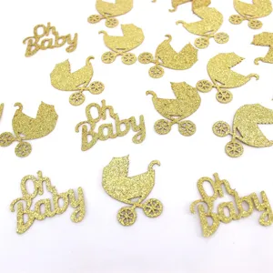 Glitters Papier Kinderwagen Tafelconfetti Voor Babyborrel Geslachtsonthulling Tafeldecoratie Schattig DIY Knutselen Strooigoed Benodigdheden