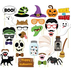 Halloween photo booth props set party funny paper decorations for holiday spooky event supply