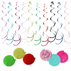 Plastic Spiral Hanging Ornaments Streamers Ceiling Swirl Garlands For Wedding Birthday Party Room Background Decorations