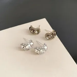 Elegante Rauchquarz Kristall Ohrringe Retro minimal Design glänzender Schmuck für Damen