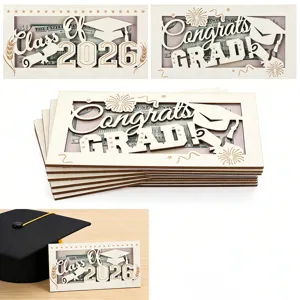 Wooden graduation money holder cash clip gift for class of 2026 graduation party celebration.