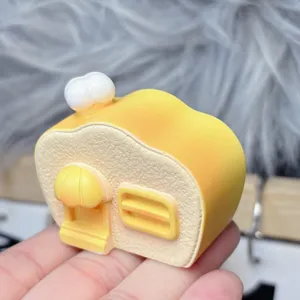Cute mini bread house resin figurine DIY accessory for phone case decoration and cute room decor.