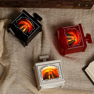 Miniatur Puppenhaus LED Kamin Dekor Ornament, leuchtendes elektronisches Teelicht für kreative Heimdekoration.