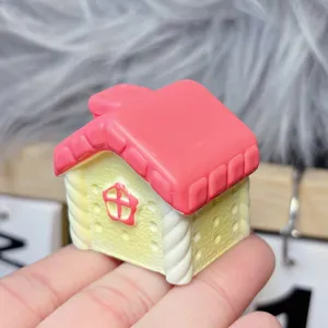 Cute miniature resin house charm for DIY phone case decoration and micro landscape crafts.