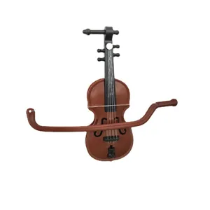Mini toy violin model for dollhouse, plastic miniature musical instrument decoration for kids play.
