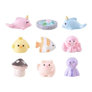 Cute resin miniature animal figurines set for moss landscape DIY garden decoration.