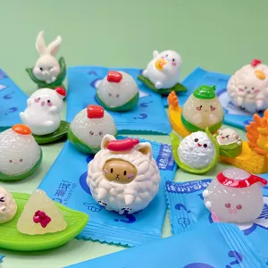 Mini Dragon Boat Festival zongzi blind bag toys set, cute kawaii cartoon mini figurine gifts.
