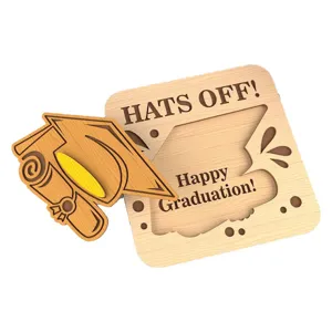 Tarjeta de felicitación 3D de madera para graduación decoración artesanía regalo temporada de graduación