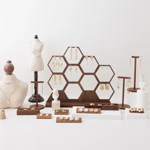 Espositore per Orecchini Retro in Legno T Bar Organizer per Gioielli Supporto per Vetrina di Negozio e Decorazione Domestica