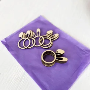 Wooden bunny ear napkin rings, creative table decor for Easter, hotel, restaurant and banquet.