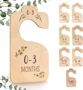 Wooden Baby Closet Dividers Double Sided Newborn Closet Organizer Nursery Room Clothes Storage Separators