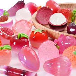 Ciondoli di frutta in resina trasparente giocattoli di frutta colorati per decorare