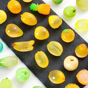 Giocattoli di frutta in resina in miniatura trasparenti luminosi ciondoli fai-da-te decorazione
