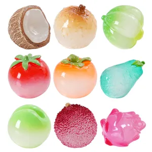 Set di ciondoli di frutta trasparenti luminosi fai-da-te in resina miniature decorazioni