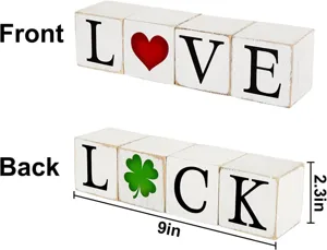 Valentinstag St Patricks Tag Holzblock Schild Tischdekoration doppelseitig 9in