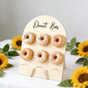 Wooden donut display stand arch dessert holder for wedding party bakery rack decor