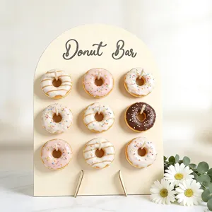 Wooden Donut Display Stand Arch Dessert Holder Party Wedding Pastry Stand Decor Rack