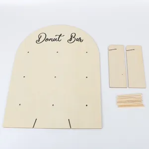 Wooden Donut Bar Stand Arched Dessert Table Display Holder for Wedding Party Decor