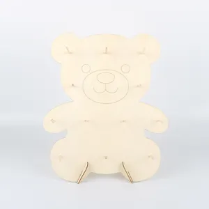 Wooden bear display stand, perfect for parties, donuts, and dessert table decorations.
