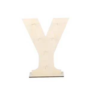 Wooden Y letter dessert display stand donut wall rack for wedding party table decor.