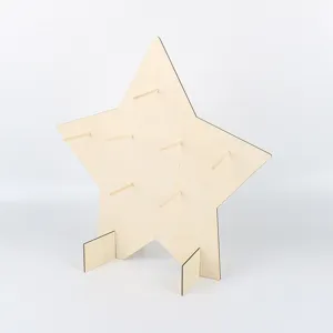 Wooden star donut display stand dessert holder for wedding party cookie shelf wooden rack