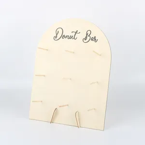 Wooden arch donut wall stand holder dessert display rack for wedding party table decor