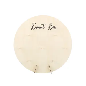 Wooden donut stand round display board dessert holder for wedding party event decor items