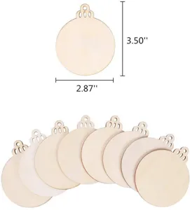 Hölzerne Weihnachtsbaum Ornament Rohling Holzscheiben DIY Handwerk hängende Dekoration