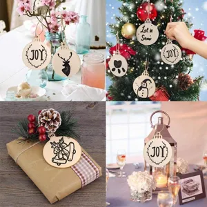 Weihnachten Holz hängende Ornamente Set, rustikale Baumscheibe Dekoration für Feiertag Party