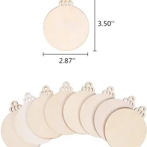 Unbehandelte Holzscheiben zum Aufhängen für Weihnachtsbaum DIY Basteln Handgemachte Deko.