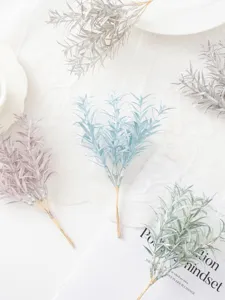 Artificial glitter star grass branches, small bundle flowers for home and wedding decor.