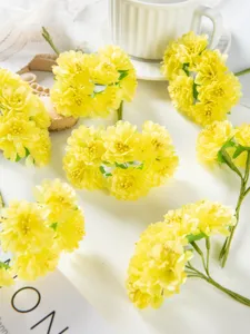 Künstliche gelbe Blumenköpfe Mini Sträuße für DIY Handwerk Hochzeit Dekoration Arrangements