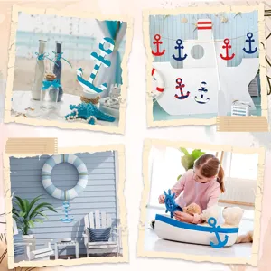 Unfinished wooden nautical anchor cutouts for DIY marine party home and classroom decor.