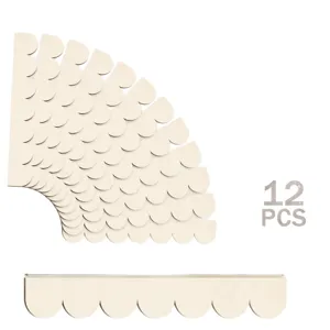 Moldura Borde Ondulado de Madera 12 Pzs DIY Pared Zócalo Decoración de Puerta