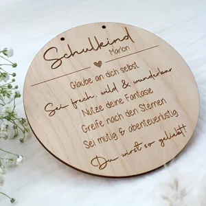 Targa miliare in legno personalizzata insegna rotonda in legno supporto foto neonato
