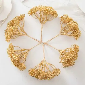 Künstliche Blumen Zweige Kunststoff Gold Silber DIY Handwerk Materialien Für Hochzeit Girlande Handgelenk Blume Heimtextilien