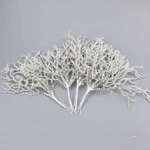 Ramas de Árbol Artificiales PVC Suave Flocado Falsos Tallos de Follaje Para Hogar Boda Fiesta Fotografía Decoración