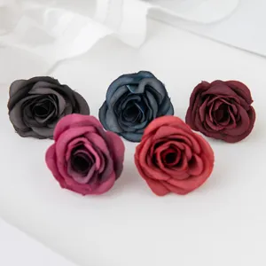 Têtes de roses artificielles 4cm boîte cadeau DIY déco mariage fond mur floral détails
