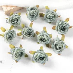 Vintage artificial rose flower heads silk flowers for DIY craft wedding home decor