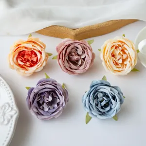 Artificial peony rose flower heads silk flowers for wedding party DIY craft home decor.