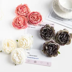 Artificial silk peony flower heads for wedding arch decor DIY crafts floral arrangements multi-color